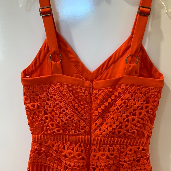 Adelyn Rae Red Orange Lace Fish Tail Dress - Picture 4 of 8